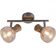 Φωτιστικό Σποτ 2xE14 230V Σατινέ-Ξύλο 955ADDY2/WD